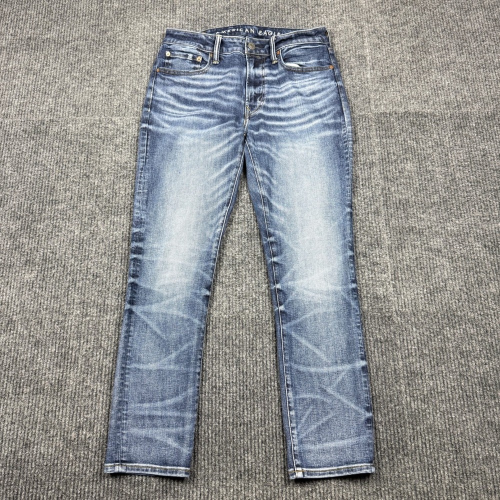 American Eagle Airflex+ Skinny Jeans Mens 31x30 Medium Wash Blue 6926228154